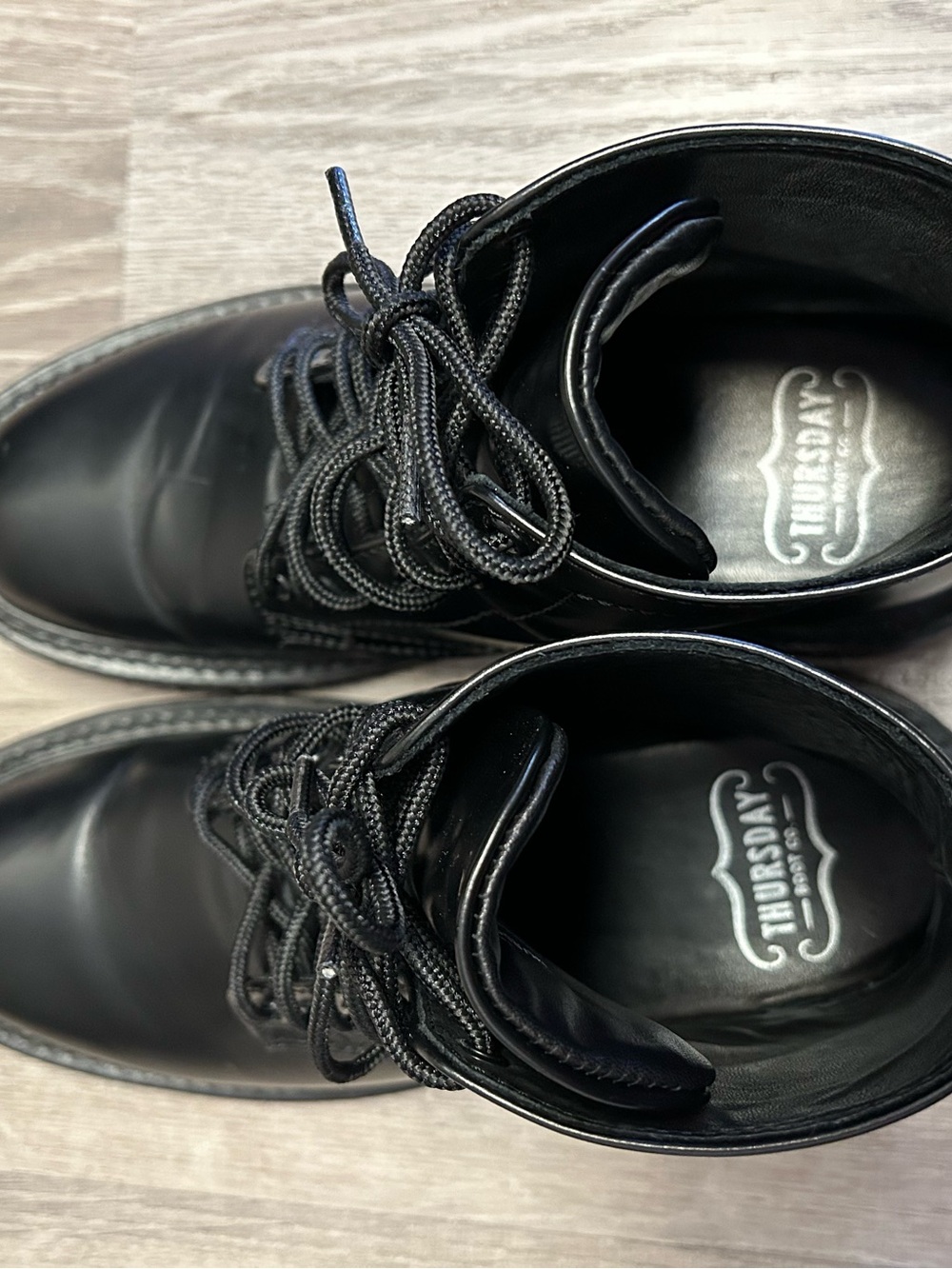 Thursday Boots Men’s Black Lace-Up Derby Shoes Boots